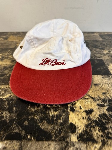 Vintage 1960s cursive Boat And Tote Tag LL Bean Red Hat Cap VTG Small - Great - Picture 7 of 9