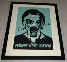 DEATH NYC ltd signed FRAMED art print 45x32cm tiffany diamond is not gas mask