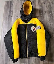 Pro Player 90s NFL Pittsburgh Steelers Full Zip Jacket in Black Yellow Size M