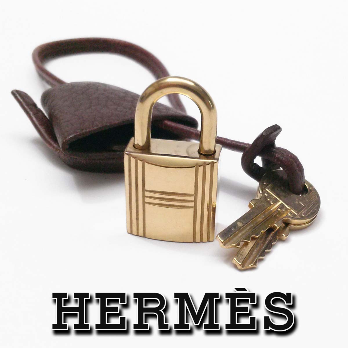 Hermes Rare Cadena Lock Key Clochette Set Gold Luxury Accessory