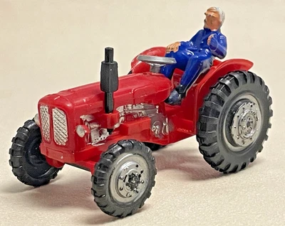 BLUE BOX, Mini 3" Fordson Major Farm Tractor w/ Driver, Vintage 1960s Hong Kong - Image 1 of 4