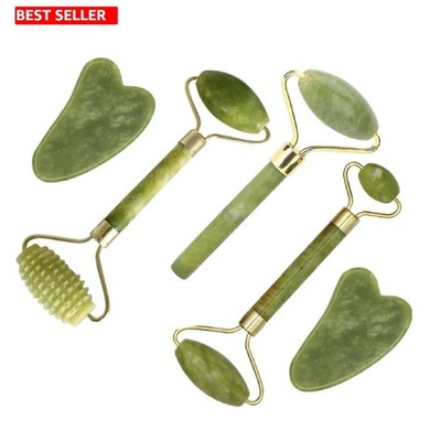 Luxurious Jade Roller & Gua Sha 5-in-1 Facial Massager - Perfect for Skin Care