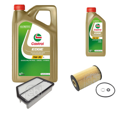 FEBI Inspektionspaket 6L Castrol EDGE Titanium FST 5W-30 LL für Hyundai i40 CW