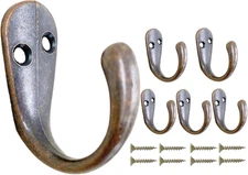 6 Pack Coat Hooks Heavy Duty, Antique Copper Single Entryway Hooks for Wall Door