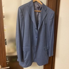 Lardini Merino Wool Silk Blend Italian Blazer Blue 52 Used