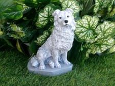Border Collie Concrete Memorial Statue Dog Grave Decor Pet Loss Garden Keepsake