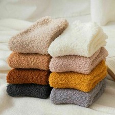 6 Pair Women Ladies Soft Fluffy Bed Socks Winter Warm Lounge Slipper Fleece Sock