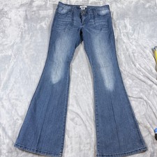 Bongo Womens Blue Flare Jeans Size 11 Stretch Denim Casual Everyday