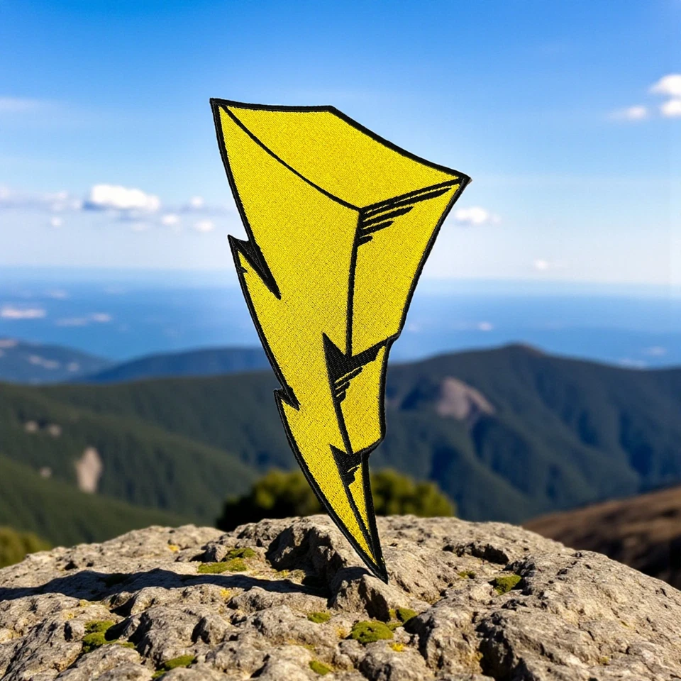 A Lightning Bolt Patch - 9.09" x 4.87/Iron On/Sew On - Image 4 of 4