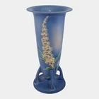 Roseville Foxglove Blue 1942 Vintage Art Deco Pottery Ceramic Flower Vase 53-14