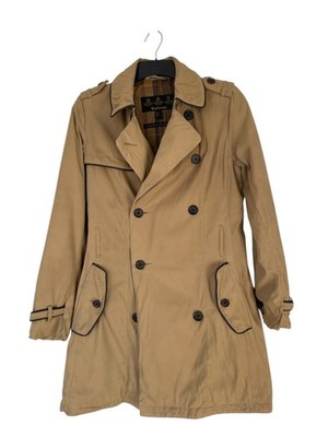 Vintage Barbour Trench Coat Womens UK 8 Beige Belted Waterproof Fair
