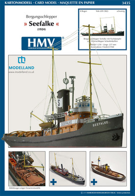 Bergungsschlepper Seefalke 1924 Karte Papierausschnitt Modellbausatz HMV 3435 Maßstab 1:250