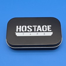 Hostage Tape Storage Tin w/ 17 New Mouth Tape Strips Black Metal Travel Case