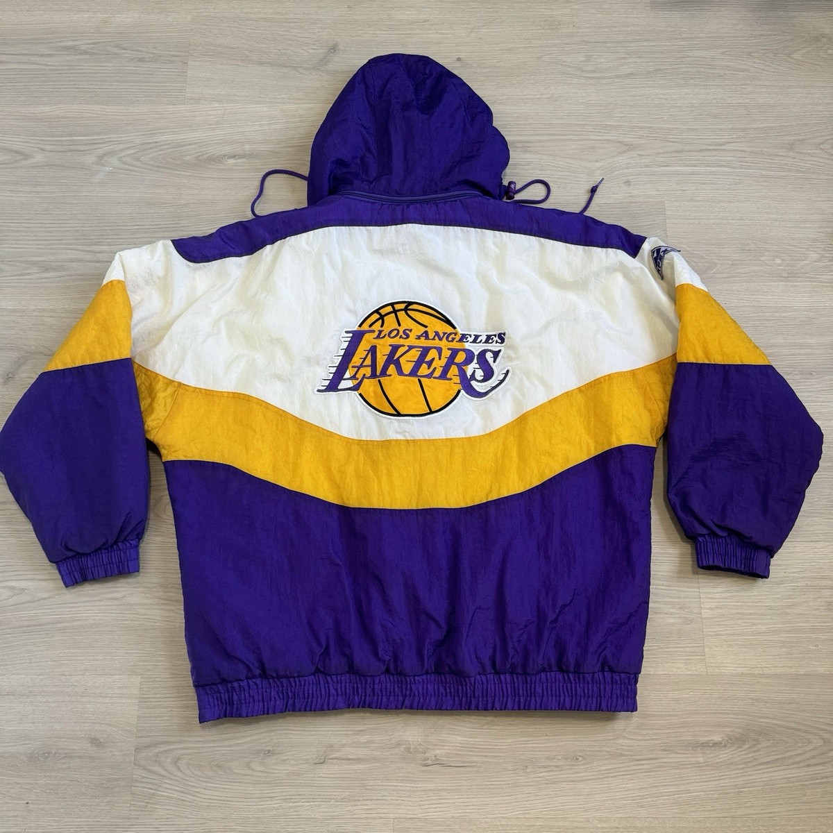 Vintage Los Angeles Lakers Apex One Parka Jacket Hooded XL 90s