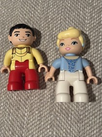 Lego Duplo CINDERELLA & PRINCE CHARMING Minifigures From Set 6154 Disney