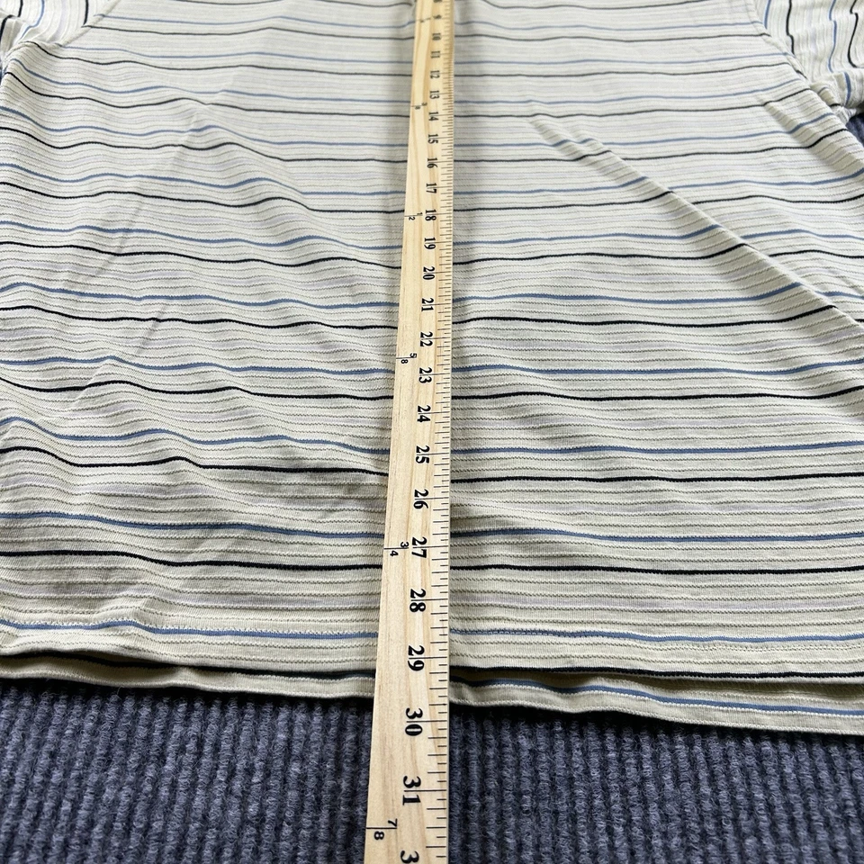 Polo de golf Paradise Blue XXL manga corta para hombre botón informal a rayas Foto 4 de 4