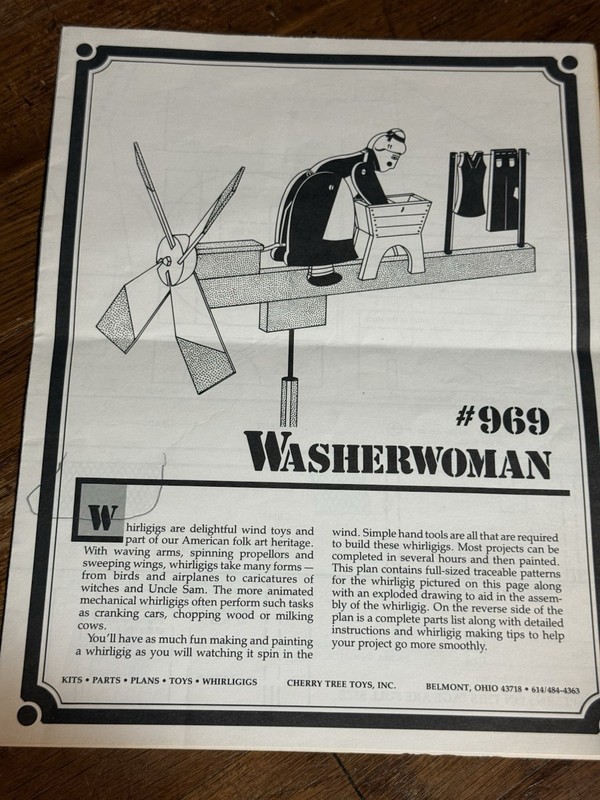 Vintage whirligigs Washer Woman No 969 Angel Mobile Woodworking Paper Project