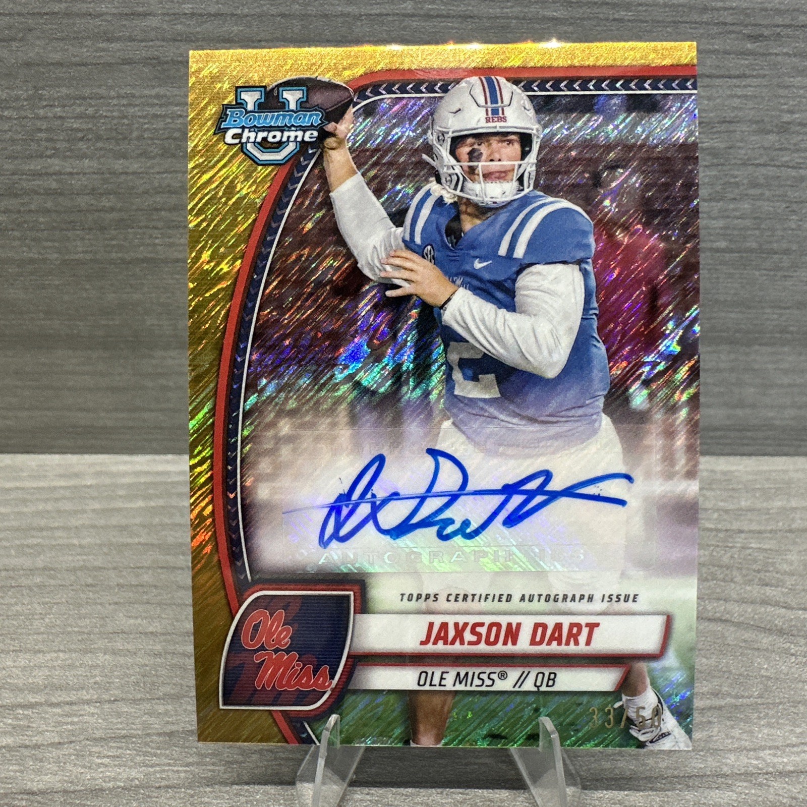 2024 Bowman U Chrome Jaxson Dart Rookie Gold Shimmer Auto /50 SSP 🔥🔥