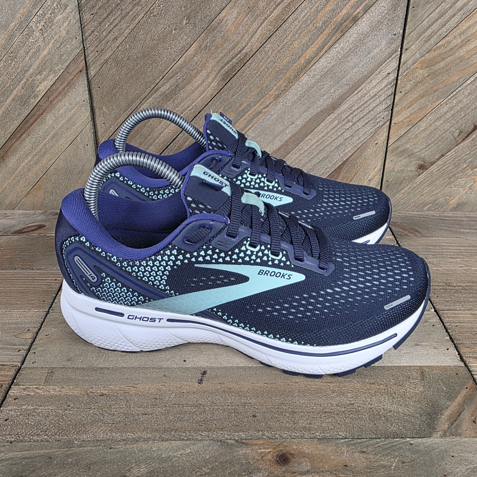 Brooks Ghost 14 Womens Athletic Running Shoes Size 7.5 D Blue Purple 1203561D446