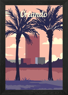 Orlando USA Retro Poster Gerahmtes Wandbild Poster Leinwanddruck Bild