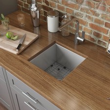 Ruvati 15-in Workstation Bar Prep Sink Undermount 16 G Stainless W Cutting Board
