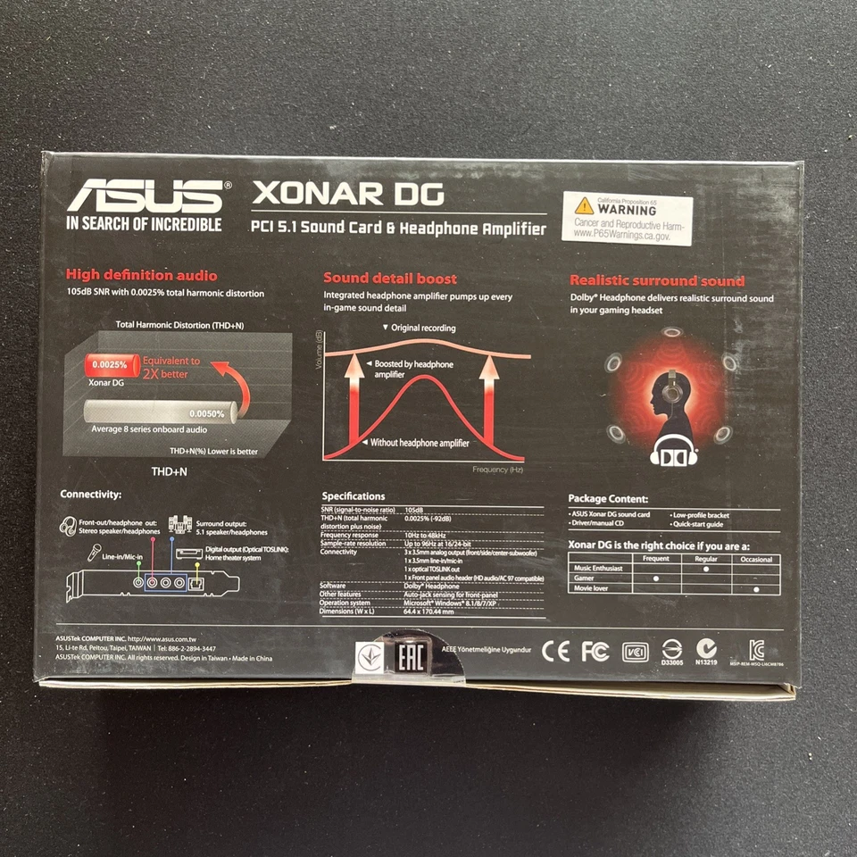Asus Xonar DG Gaming Series PCI 5.1 Sound Card - Image 2 of 2