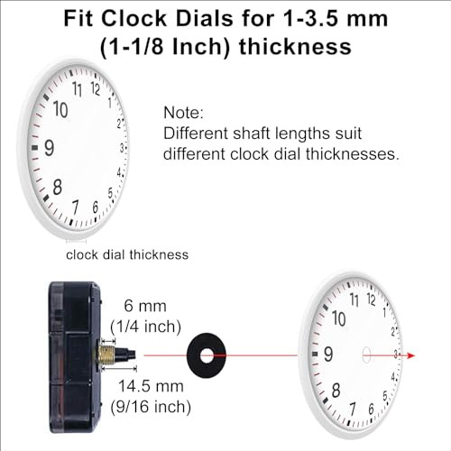 Clock Movement Mechanism with 3 Pack Clock Hands, Silent Sweep Quartz Clock - Bild 2 von 7