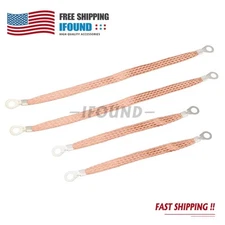 For 4x Car Truck Firewall Engine Body Frame Engine Ground Strap Copper Cable Kit