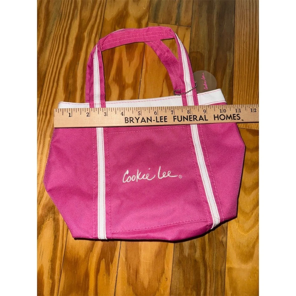 Винтажный печенье Lee розовый холст сумка с короткими ручками женщин Дамская сумка модные ювелирные изделия givvy - Изображение 3 из 4