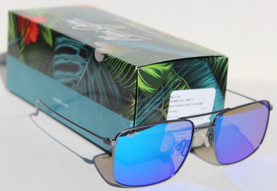 MAUI JIM Aeko POLARIZED Sunglasses B886-03 Titanium Grey/Maui Blue NEW Japan