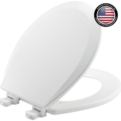 Durable Round Wood Toilet Seat - Easy Clean & Change Hinges for Effortless Style
