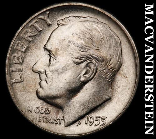 1955-D Roosevelt Dime- Silver Choice Gem Brilliant Uncirculated Luster #i7424