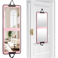 LPHUMEX Pink Portable Full Length Mirror for Dance Bag, 33x13 Inch Portable Fold