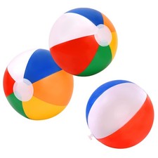 3 Packs 24" Inflatable Beach Balls Rainbow Color Pool Pool Toys Pool Balls fo...