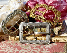 TRIO de BOUCLES de CEINTURE ANCIENNES en métal de la fin du XIXe et 1900