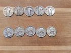 Mix Lot Silver Quarters 10---5 Standing Liberty 5 Washington