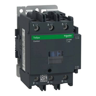 Schneider LC1D80M7 TeSys D Contactor 3P 3NO 80A 22kW 220V AC Coil