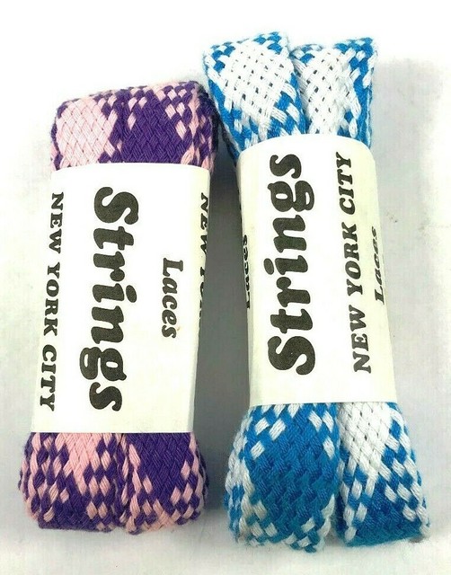 Shoe Laces Fat Flat 45 inch` 2 pair Shoelaces Cotton. New from 80s