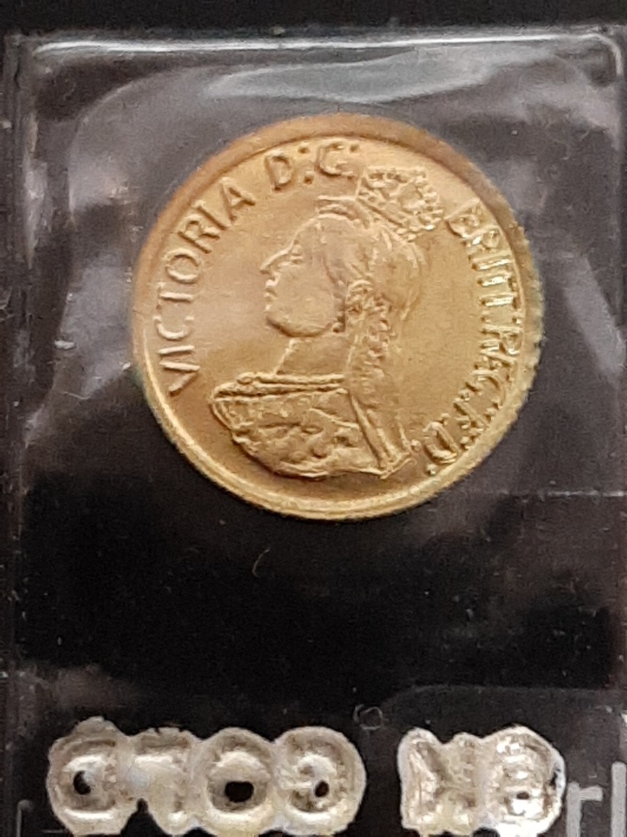 ⭐ Sterlina regina Vittoria ORO K moneta piu' piccola del mondo