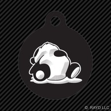 Sleeping Panda Keychain Round with Tab dog engraved many colors jdm drift lazy