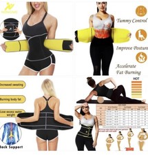 Women Waist Trainer Cincher Trimmer Sauna Sweat Belt Slimming Body Shaper UK