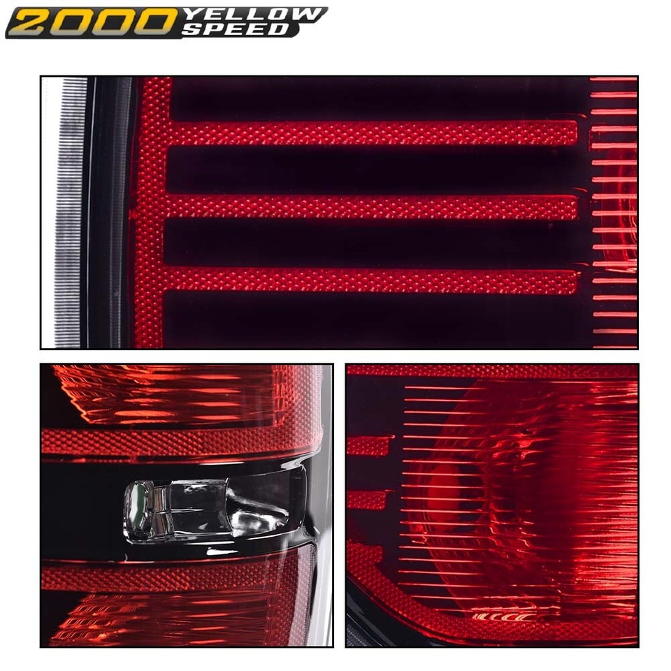 For 0914 Ford F150 Pickup Rear Tail Lights Brake Lamps Smoke Lens