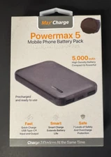 Max Portable Charge Powermax-5 5,000mAh phone battery pack usb c for iPhone