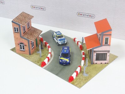 Rallye Racing Diorama Maßstab 1:43 Modellauto Display Desert Road Szene Gr. 1/43