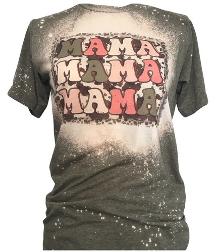 Western Mama Cow Print Green Bleached 