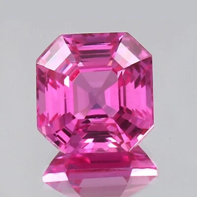 10x10 MM AAA Natürlich Ceylon Rosa Saphir Asscher Schnitt Lose Edelstein 7.10 CT - Bild 1 von 4