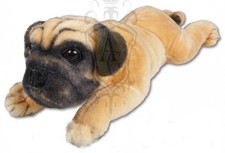 Pl&uuml;schtier Pl&uuml;sch Mops Pug 50 cm liegend Stofftier Kuscheltier Spielzeug Hund