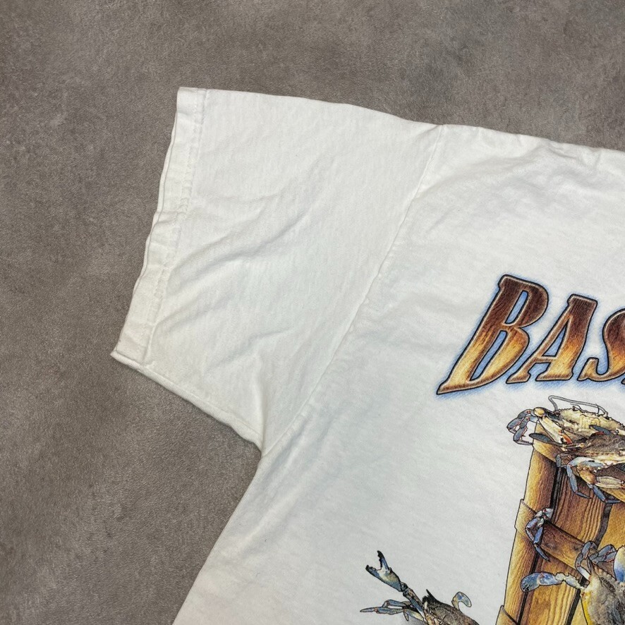Basket CaseT-Shirt Mens Crabs Graphic Humour Spellout Tee, White Large image 4