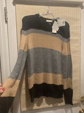 ROBERTO COLLINA LUXURY CREW NECK MEN'S BLOCK SWEATER ITALY SIZE 48 US S-M