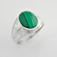 fine fashion silver ring set Malachite stone, sterling  Gift Jewelry  Love